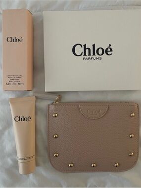 GWP - Chloe Parfums Pebbled Leather Studded Change Purse & Lotion Set